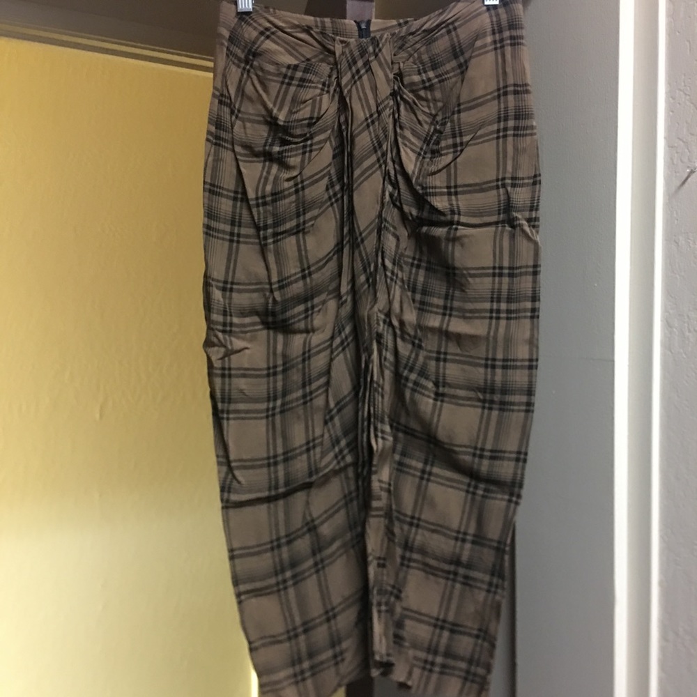 Zara Brown Plaid Skirt - Picture 3 of 5